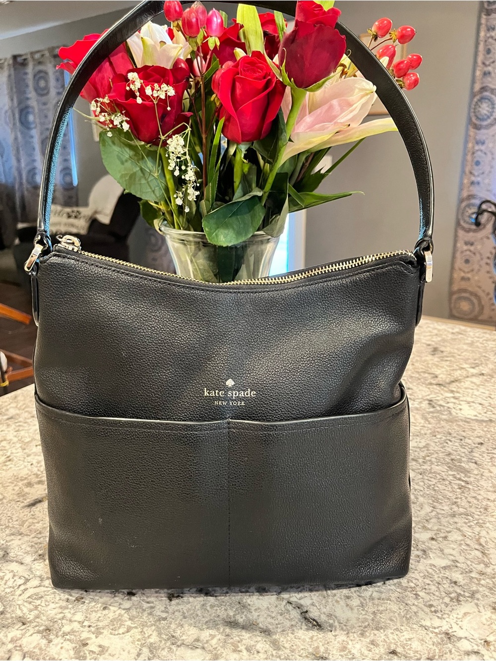 kate spade New York Black Leather Shoulder Bag